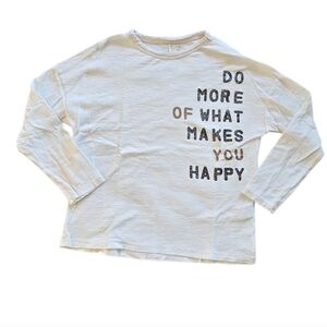 Zara Kids White Long Sleeve Shirt with Motivational Print